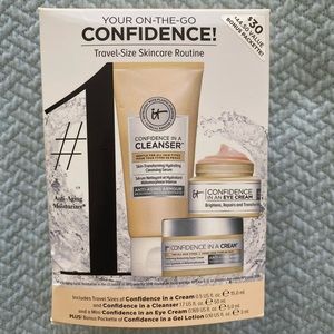 NEW IT COSMETICS CONFIDENCE TRAVEL SET - Cleanser, Eye Cream, Face cream